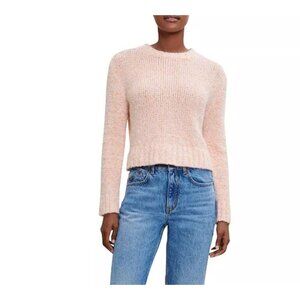 MAJE Micoly Textured Cropped Sweater In Melon Orange Size 1 or Small